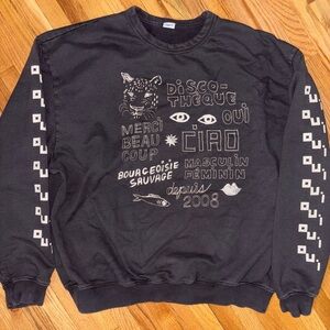 Clare V. Women’s Oversized Sweatshirt Charcoal/Cream